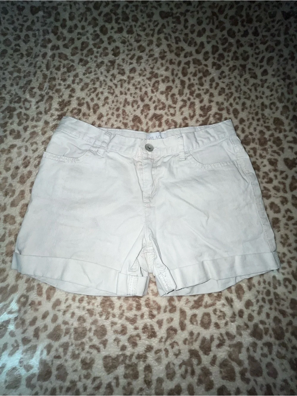 The Children's Place White Cuffed Jean Shorts